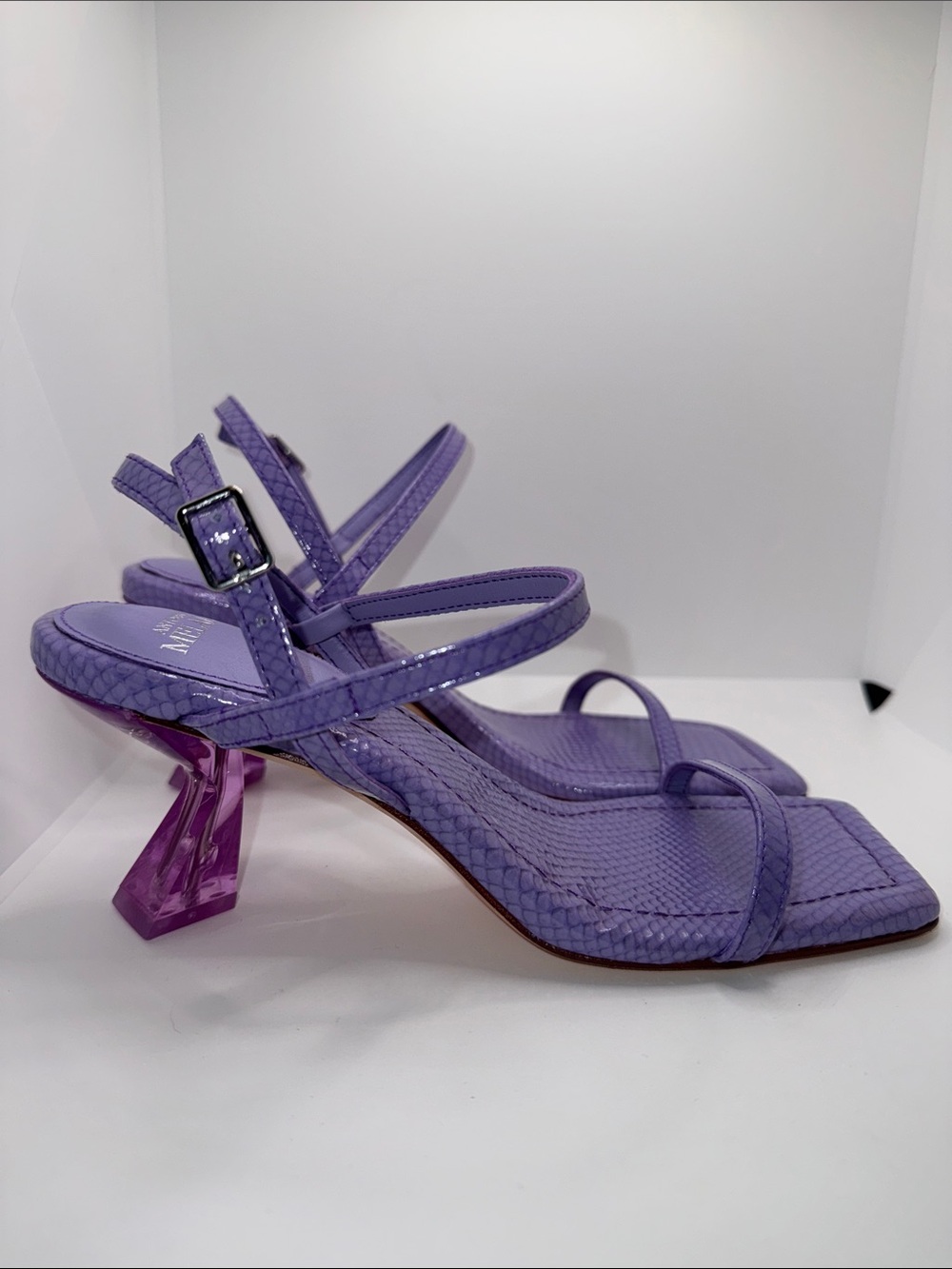 Antonio Melani Fran Embossed Leather Heels Strappy Dress Sandals Women’s 6 - Picture 1 of 11
